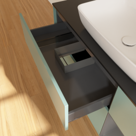 Тумба под раковину Villeroy & Boch Finion 120х50,1 см с подсветкой МДФ оливковый матовый лак/стекло черное матовое F832GKGM