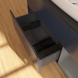 Тумба под раковину Villeroy & Boch Finion 120х50,1 см с подсветкой МДФ темно-синий матовый лак/стекло черное матовое F832GKHG