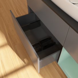 Тумба под раковину Villeroy & Boch Finion 120х50,1 см с подсветкой МДФ антрацит матовый лак/стекло черное матовое F832GMGK