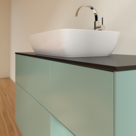 Тумба под раковину Villeroy & Boch Finion 120х50,1 см с подсветкой МДФ оливковый матовый лак/стекло черное матовое F832GMGM