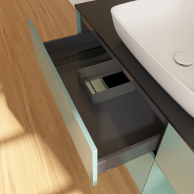 Тумба под раковину Villeroy & Boch Finion 120х50,1 см с подсветкой МДФ оливковый матовый лак/стекло черное матовое F832GMGM