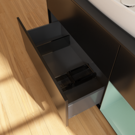 Тумба под раковину Villeroy & Boch Finion 120х50,1 см с подсветкой МДФ черный матовый лак/стекло черное матовое F832GMPD