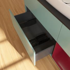 Тумба под раковину Villeroy & Boch Finion 120х50,1 см с подсветкой МДФ оливковый матовый лак/стекло черное матовое F832HBGM