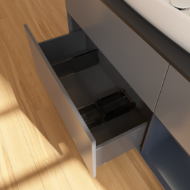 Тумба под раковину Villeroy & Boch Finion 120х50,1 см с подсветкой МДФ антрацит матовый лак/стекло черное матовое F832HGGK