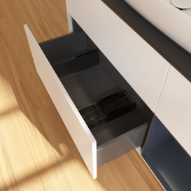 Тумба под раковину Villeroy & Boch Finion 120х50,1 см с подсветкой МДФ белый матовый лак/стекло черное матовое F832HGMT