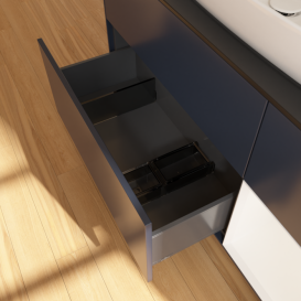 Тумба под раковину Villeroy & Boch Finion 120х50,1 см с подсветкой МДФ темно-синий матовый лак/стекло черное матовое F832MTHG