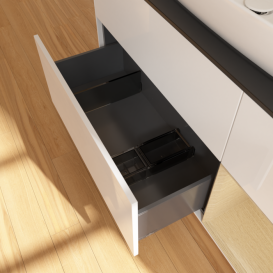 Тумба под раковину Villeroy & Boch Finion 120х50,1 см с подсветкой МДФ белый глянцевый лак/стекло черное матовое F832PCGF