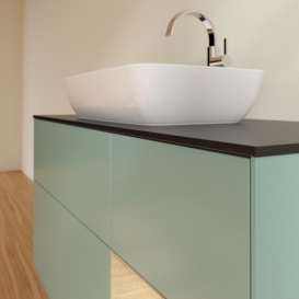 Тумба под раковину Villeroy & Boch Finion 120х50,1 см с подсветкой МДФ оливковый матовый лак/стекло черное матовое F832PCGM