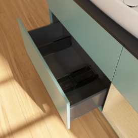 Тумба под раковину Villeroy & Boch Finion 120х50,1 см с подсветкой МДФ оливковый матовый лак/стекло черное матовое F832PCGM