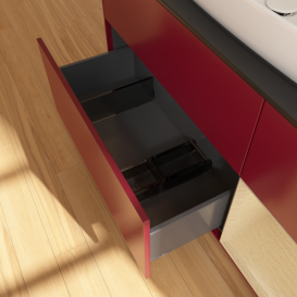 Тумба под раковину Villeroy & Boch Finion 120х50,1 см с подсветкой МДФ пион матовый лак/стекло черное матовое F832PCHB