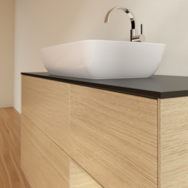 Тумба под раковину Villeroy & Boch Finion 120х50,1 см с подсветкой МДФ шпон дуба/стекло черное матовое F832PCPC