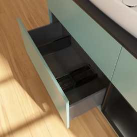 Тумба под раковину Villeroy & Boch Finion 120х50,1 см с подсветкой МДФ оливковый матовый лак/стекло черное матовое F832PDGM