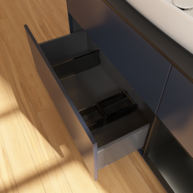 Тумба под раковину Villeroy & Boch Finion 120х50,1 см с подсветкой МДФ темно-синий матовый лак/стекло черное матовое F832PDHG