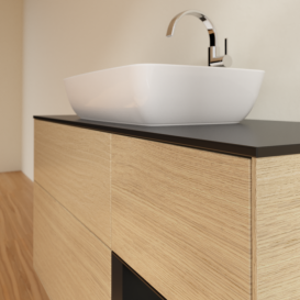 Тумба под раковину Villeroy & Boch Finion 120х50,1 см с подсветкой МДФ шпон дуба/стекло черное матовое F832PDPC