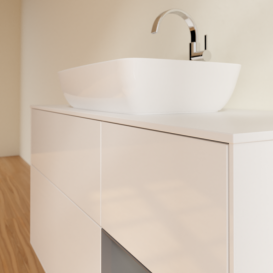 Тумба под раковину Villeroy & Boch Finion 120х50,1 см с подсветкой МДФ глянцевый белый лак/стекло белое матовое G831GKGF