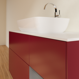 Тумба под раковину Villeroy & Boch Finion 120х50,1 см с подсветкой МДФ пион матовый лак/стекло белое матовое G831GKHB