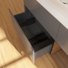 Тумба под раковину Villeroy & Boch Finion 120х50,1 см с подсветкой МДФ антрацит матовый лак/стекло белое матовое G831GNGK