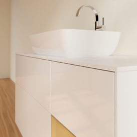 Тумба под раковину Villeroy & Boch Finion 120х50,1 см с подсветкой МДФ глянцевый белый лак/стекло белое матовое G831HFGF