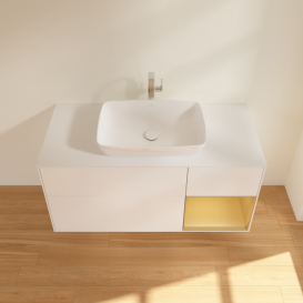 Тумба под раковину Villeroy & Boch Finion 120х50,1 см с подсветкой МДФ белый матовый лак/стекло белое матовое G831HFMT