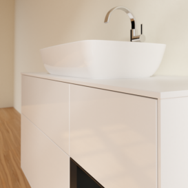 Тумба под раковину Villeroy & Boch Finion 120х50,1 см с подсветкой МДФ глянцевый белый лак/стекло белое матовое G831PDGF