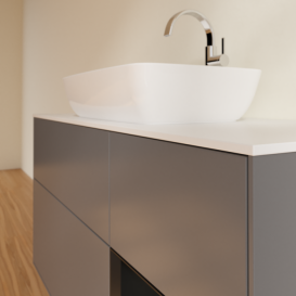 Тумба под раковину Villeroy & Boch Finion 120х50,1 см с подсветкой МДФ антрацит матовый лак/стекло белое матовое G831PDGK