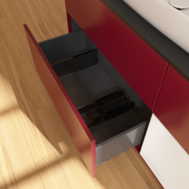 Тумба под раковину Villeroy & Boch Finion 120х50,1 см с подсветкой МДФ пион матовый лак/стекло черное матовое G832GFHB