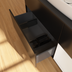 Тумба под раковину Villeroy & Boch Finion 120х50,1 см с подсветкой МДФ черный матовый лак/стекло черное матовое G832GFPD