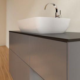 Тумба под раковину Villeroy & Boch Finion 120х50,1 см с подсветкой МДФ антрацит матовый лак/стекло черное матовое G832GKGK