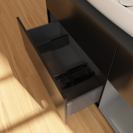 Тумба под раковину Villeroy & Boch Finion 120х50,1 см с подсветкой МДФ черный матовый лак/стекло черное матовое G832GKPD