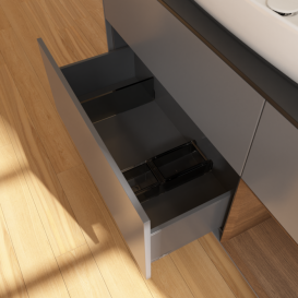 Тумба под раковину Villeroy & Boch Finion 120х50,1 см с подсветкой МДФ антрацит матовый лак/стекло черное матовое G832GNGK