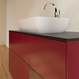 Тумба под раковину Villeroy & Boch Finion 120х50,1 см с подсветкой МДФ пион матовый лак/стекло черное матовое G832GNHB