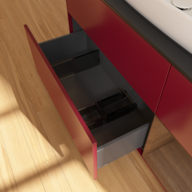 Тумба под раковину Villeroy & Boch Finion 120х50,1 см с подсветкой МДФ пион матовый лак/стекло черное матовое G832GNHB