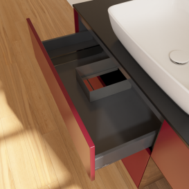 Тумба под раковину Villeroy & Boch Finion 120х50,1 см с подсветкой МДФ пион матовый лак/стекло черное матовое G832GNHB