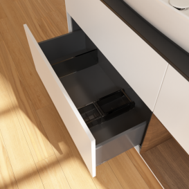 Тумба под раковину Villeroy & Boch Finion 120х50,1 см с подсветкой МДФ белый матовый лак/стекло черное матовое G832GNMT