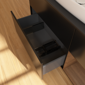 Тумба под раковину Villeroy & Boch Finion 120х50,1 см с подсветкой МДФ черный матовый лак/стекло черное матовое G832GNPD