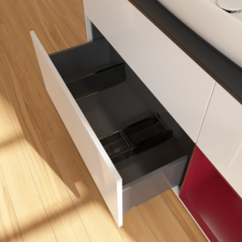 Тумба под раковину Villeroy & Boch Finion 120х50,1 см с подсветкой МДФ глянцевый белый лак/стекло черное матовое G832HBGF