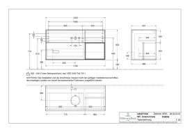 Тумба под раковину Villeroy & Boch Finion 120х50,1 см с подсветкой МДФ глянцевый белый лак/стекло черное матовое G832MTGF