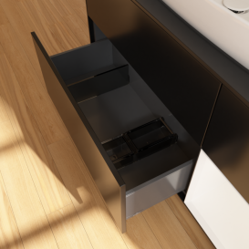 Тумба под раковину Villeroy & Boch Finion 120х50,1 см с подсветкой МДФ черный матовый лак/стекло черное матовое G832MTPD