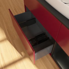 Тумба под раковину Villeroy & Boch Finion 120х50,1 см с подсветкой МДФ пион матовый лак/стекло черное матовое G832PDHB