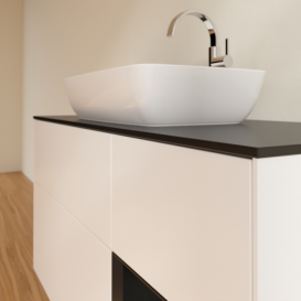 	Тумба под раковину Villeroy & Boch Finion 120х50,1 см с подсветкой МДФ белый матовый лак/стекло черное матовое G832PDMT