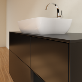 Тумба под раковину Villeroy & Boch Finion 120х50,1 см с подсветкой МДФ черный матовый лак/стекло черное матовое G832PDPD