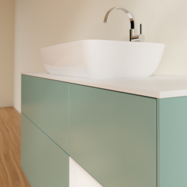 Тумба под раковину Villeroy & Boch Finion 120х50,1 см с подсветкой МДФ оливковый матовый лак/стекло белое матовое G831GFGM