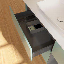 Тумба под раковину Villeroy & Boch Finion 120х50,1 см с подсветкой МДФ оливковый матовый лак/стекло белое матовое G831GKGM