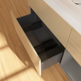 Тумба под раковину Villeroy & Boch Finion 120х50,1 см с подсветкой МДФ шпон дуба/стекло белое матовое G831GKPC