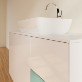 Тумба под раковину Villeroy & Boch Finion 120х50,1 см с подсветкой МДФ глянцевый белый лак/стекло белое матовое G831GMGF