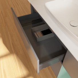 Тумба под раковину Villeroy & Boch Finion 120х50,1 см с подсветкой МДФ антрацит матовый лак/стекло белое матовое G831GMGK