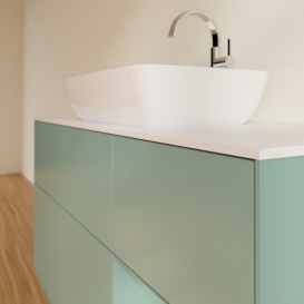 Тумба под раковину Villeroy & Boch Finion 120х50,1 см с подсветкой МДФ оливковый матовый лак/стекло белое матовое G831GMGM