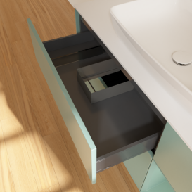 Тумба под раковину Villeroy & Boch Finion 120х50,1 см с подсветкой МДФ оливковый матовый лак/стекло белое матовое G831GMGM