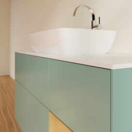 Тумба под раковину Villeroy & Boch Finion 120х50,1 см с подсветкой МДФ оливковый матовый лак/стекло белое матовое G831HFGM