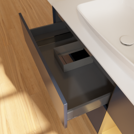 Тумба под раковину Villeroy & Boch Finion 120х50,1 см с подсветкой МДФ темно-синий матовый лак/стекло белое матовое G831HFHG